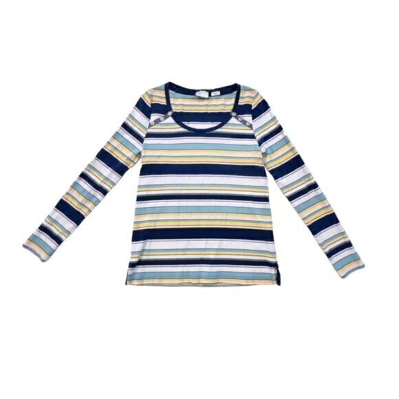 🛍️2 for $25 Sale🛍️ Anthropologie Postmark Joilette Shirt Womens‎ XS Stripes - Picture 1 of 11